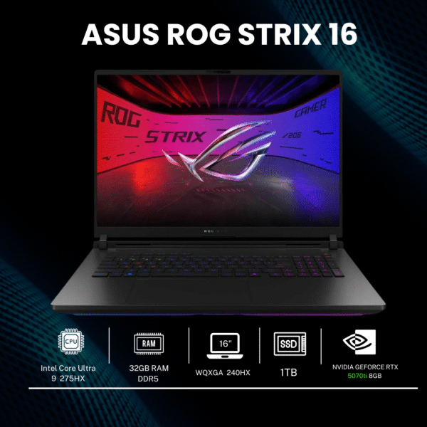 Asus Gaming 2025 Rog Strix G16 Ultra 9 275 1tb/32 Rtx 5070ti