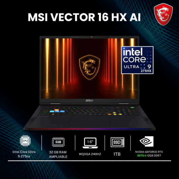 NOTEBOOK GAMER MSI VECTOR 16 HX AI ULTRA 9 32GB 1TB 2025