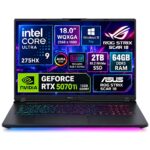Laptop Asus Rog Strix Scar G835LR-XS96 18″ 2.5K 240Hz Ultra 9 275hx 2TB SSD / 64GB RTX 5070ti WQXGA 2560 × 1600 Windows 11 Pro