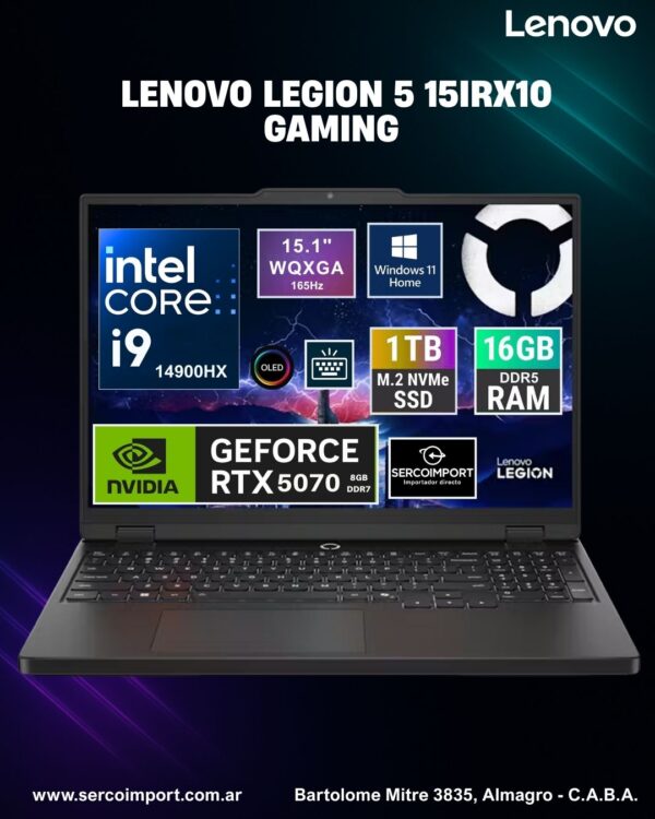 Lenovo Legion 5 i9 14900HX 1Tb SSD 16gb 15.1" WQXGA RTX 5070