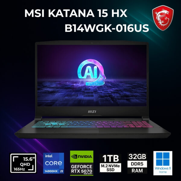 Msi Katana 2025 15hx QHD 165Hz i9 14900HX 1Tb 32gb RTX 5070