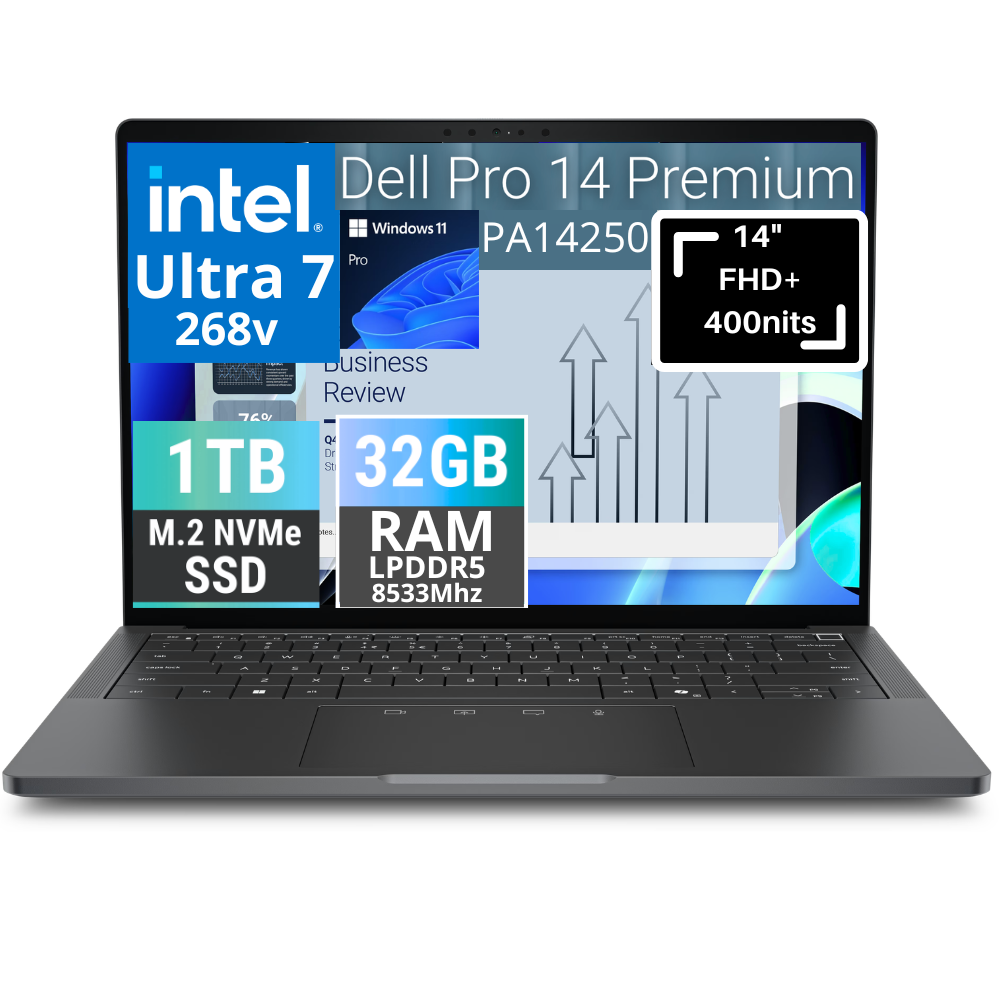 dell Dell Pro 14 Premium Fhd+ Ultra 7 268v Ssd 512gb 32gb W11 Pro - Image 1